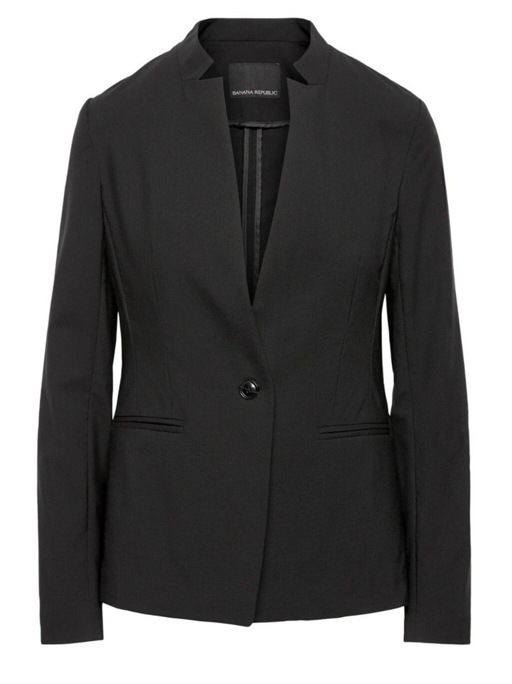 NWT Banana Republic Long and Lean Fit Inverted Collar Soft Ponte Blazer Black 14